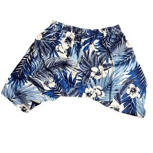 MidLee Blue Floral Tropical Hawaiian Womens Blouse Top Size XXL